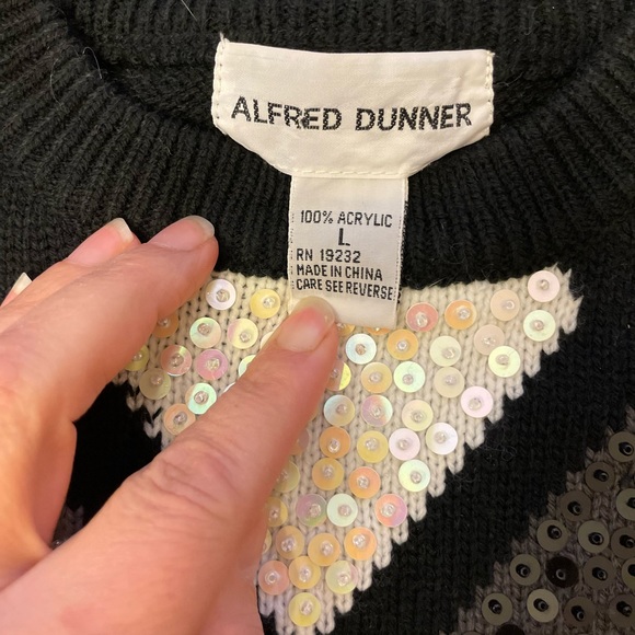 Alfred Dunner sequin sweater large - Picture 3 of 8